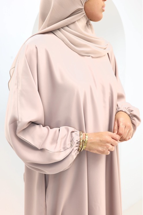 Salma Satin Dubai Abaya Pink Taupe | Neyssa