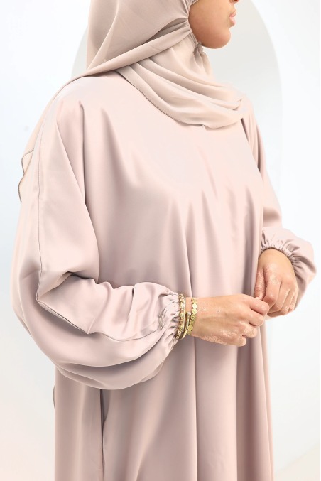 Salma Satin Dubai Abaya Pink Taupe | Neyssa