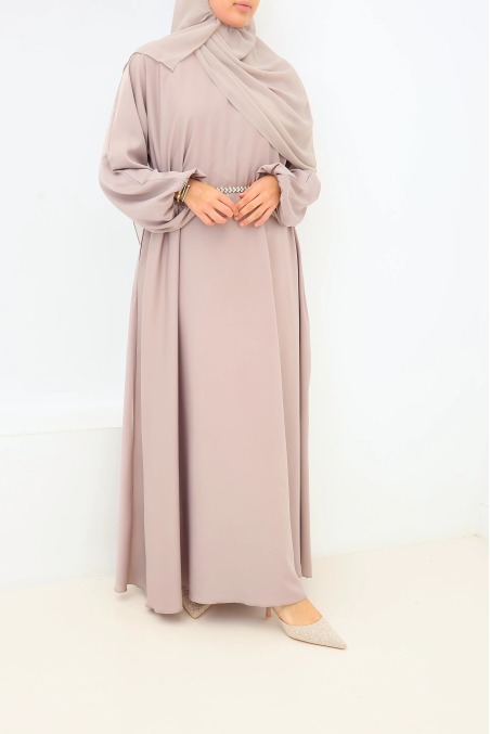 Salma Satin Dubai Abaya Pink Taupe | Neyssa