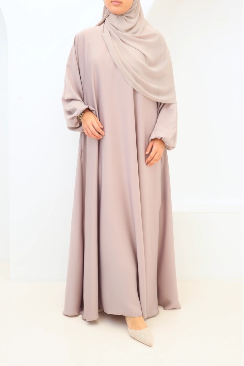 Salma Satin Dubai Abaya Pink Taupe | Neyssa