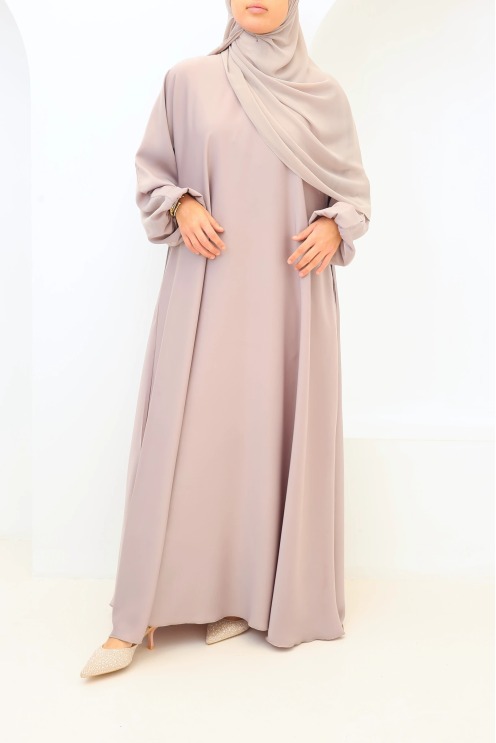 Salma Satin Dubai Abaya Pink Taupe | Neyssa