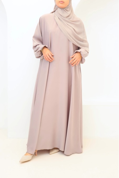 Salma Satin Dubai Abaya Pink Taupe | Neyssa
