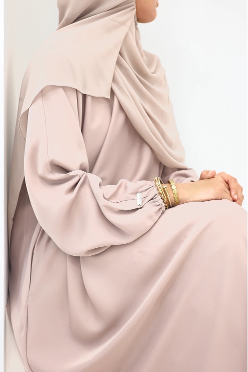 Salma Satin Dubai Abaya Pink Taupe | Neyssa