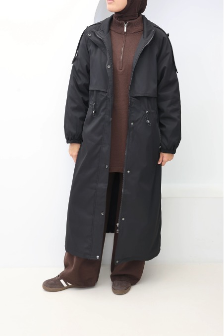 Damen-Parka Oslo Schwarz gefüttert, Hijab Mantel | Neyssa