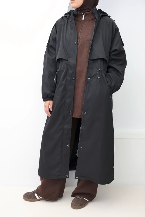 Women's Oslo Lined Parka Black, Detachable Hood | Neyssa