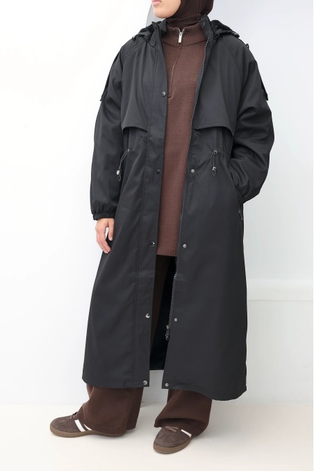Damen-Parka Oslo Schwarz gefüttert, Hijab Mantel | Neyssa
