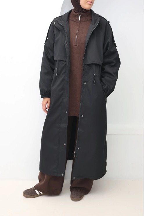 Parka fourrée femme Oslo Noir, capuche amovible | Neyssa