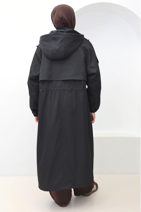 Parka fourrée femme Oslo Noir, capuche amovible | Neyssa