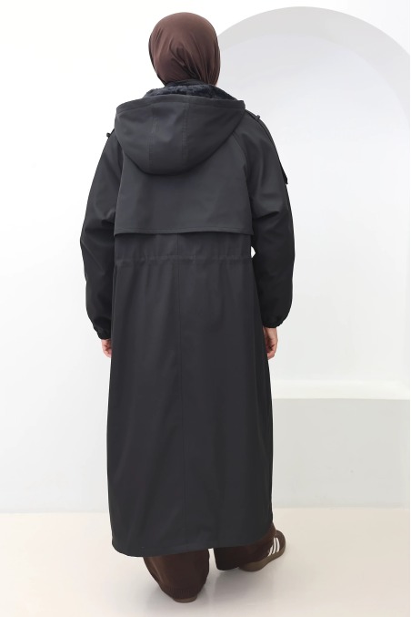 Damen-Parka Oslo Schwarz gefüttert, Hijab Mantel | Neyssa
