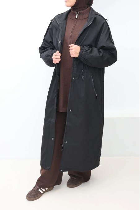 Damen-Parka Oslo Schwarz gefüttert, Hijab Mantel | Neyssa