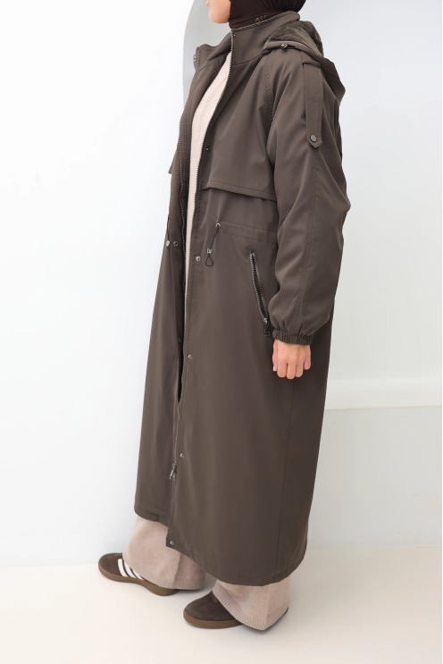Damen-Parka Oslo Braun gefüttert, Hijab Mantel | Neyssa