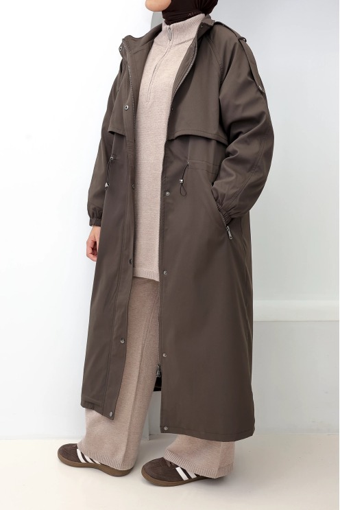 Parka fourrée femme Oslo Marron, capuche amovible | Neyssa