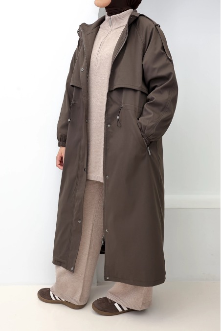 Parka fourrée femme Oslo Marron, capuche amovible | Neyssa