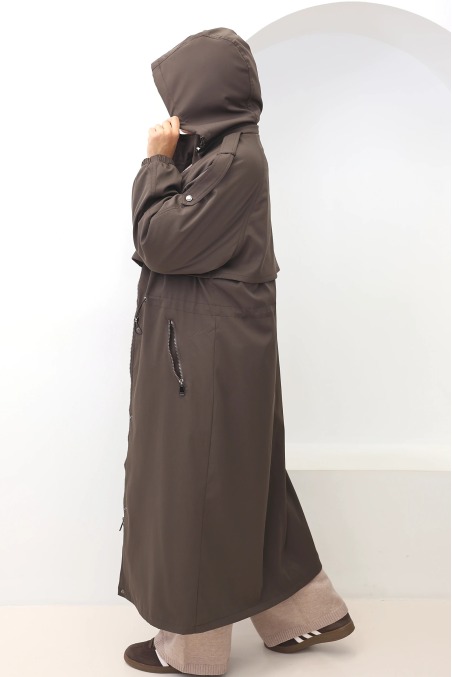 Women's Oslo Lined Parka Brown, Detachable Hood | Neyssa