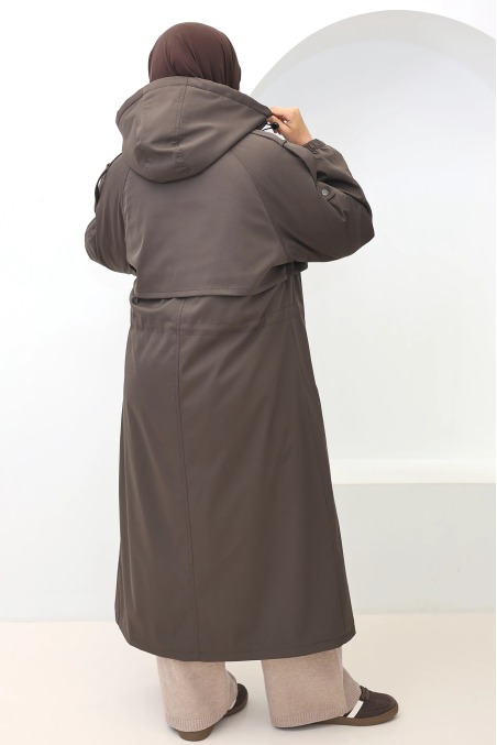 Parka fourrée femme Oslo Marron, capuche amovible | Neyssa