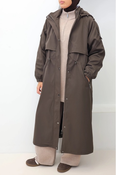 Parka fourrée femme Oslo Marron, capuche amovible | Neyssa