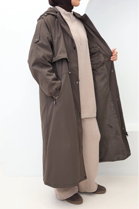 Parka fourrée femme Oslo Marron, capuche amovible | Neyssa