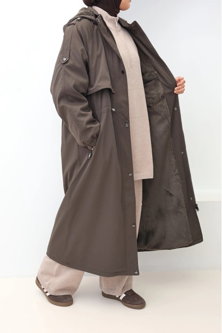Parka fourrée femme Oslo Marron, capuche amovible | Neyssa