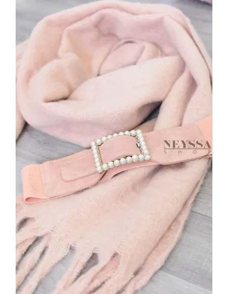 superbe ceinture pas cher simili cuir finition perles nacrées