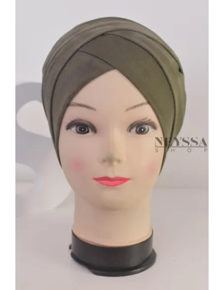 turban en suédine croisé, turban sous hijab, turban style turban mode