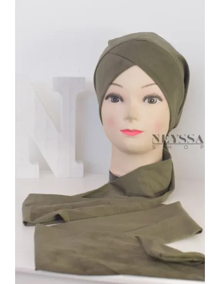 turban en suédine croisé, turban sous hijab, turban style turban mode