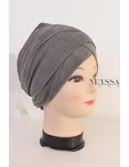 turban en suédine croisé, turban sous hijab, turban style turban mode