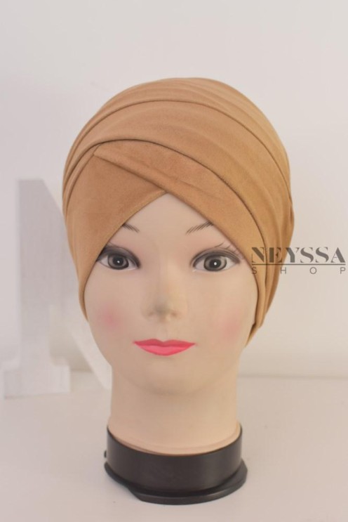 turban en suédine croisé, turban sous hijab, turban style turban mode
