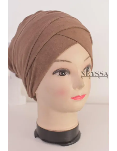 turban en suédine croisé, turban sous hijab, turban style turban mode