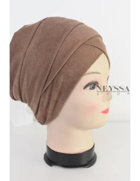 turban en suédine croisé, turban sous hijab, turban style turban mode