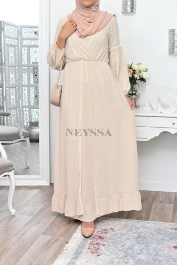 Robe Longue Femme Musulmane Abaya Femme Voilée Robe