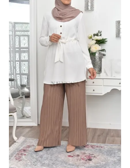 palazzo plissé tissu glossy plissé palazzo de fête cérémonie