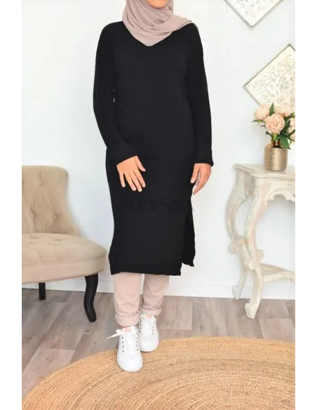 longue maxi pull en laine robe en laine pour la mode mastour pudique