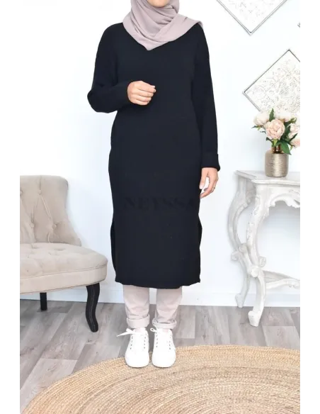 longue maxi pull en laine robe en laine pour la mode mastour pudique