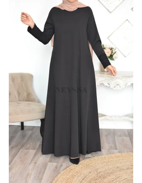 Superbe abaya islamique manches dentelle sans artifice casual
