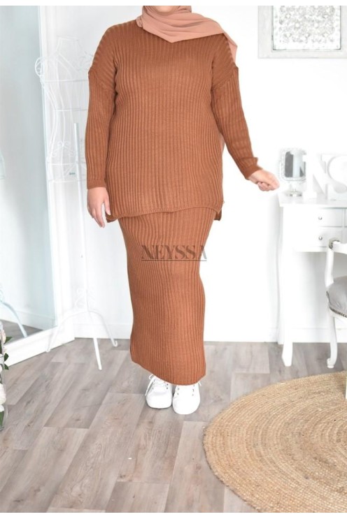 Jupe tricot spécial grande taille ensemble tricot femme musulmane