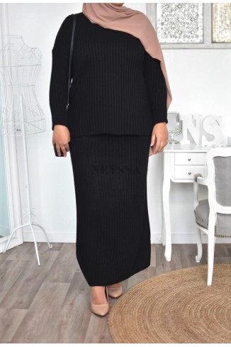 Jupe tricot spécial grande taille ensemble tricot femme musulmane