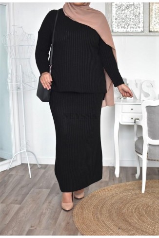 Jupe tricot spécial grande taille ensemble tricot femme musulmane 2