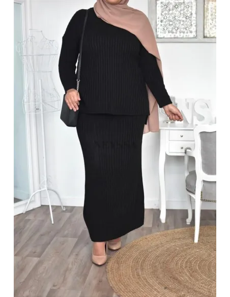 Jupe tricot spécial grande taille ensemble tricot femme musulmane