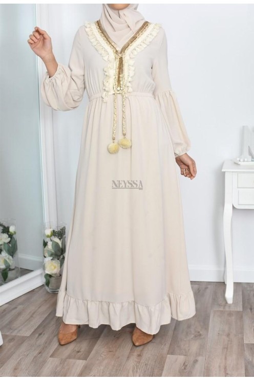 robe basma creme thnique l'ete robe boheme pas cher modest fashion