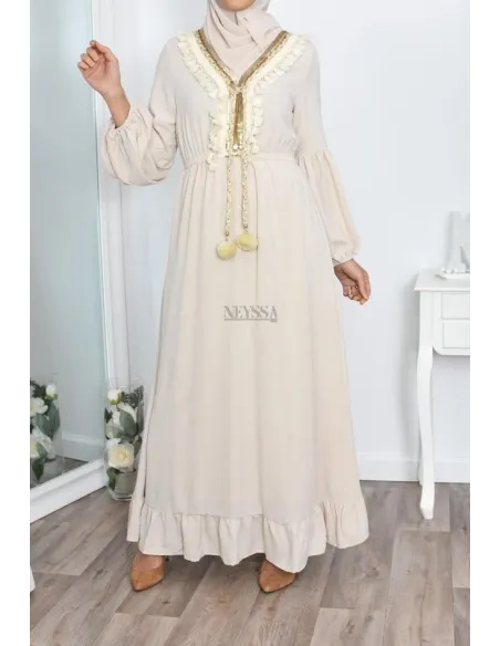 robe basma creme thnique l'ete robe boheme pas cher modest fashion