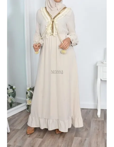 robe basma creme thnique l'ete robe boheme pas cher modest fashion