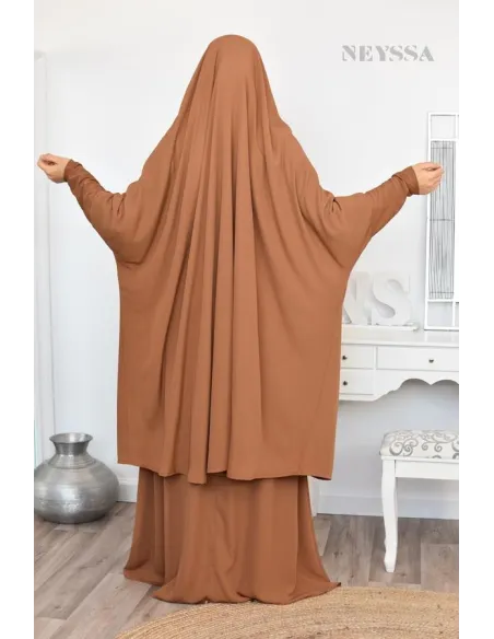 jilbab 2 pieces en wool peach haut de gamme et pas cher