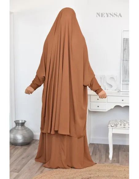 jilbab 2 pieces en wool peach haut de gamme et pas cher