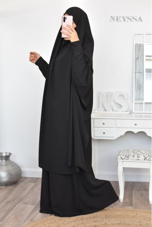 jilbab 2 pieces en wool peach haut de gamme et pas cher
