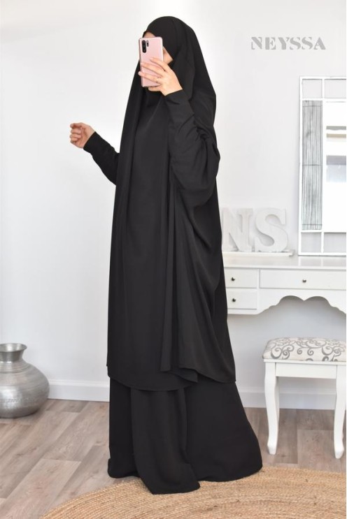 jilbab 2 pieces en wool peach haut de gamme et pas cher