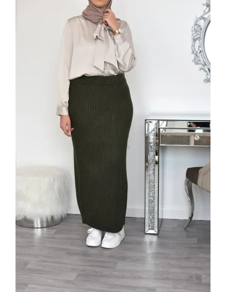 Jupe tricot spécial grande taille ensemble tricot femme musulmane