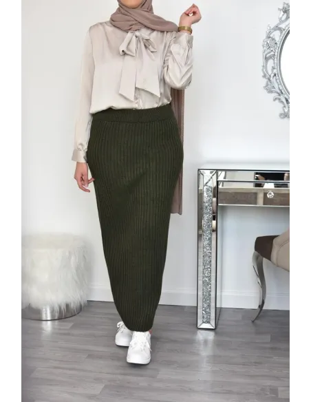 Jupe tricot spécial grande taille ensemble tricot femme musulmane