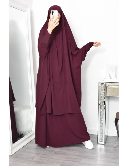 jilbab 2 pieces en wool peach haut de gamme et pas cher