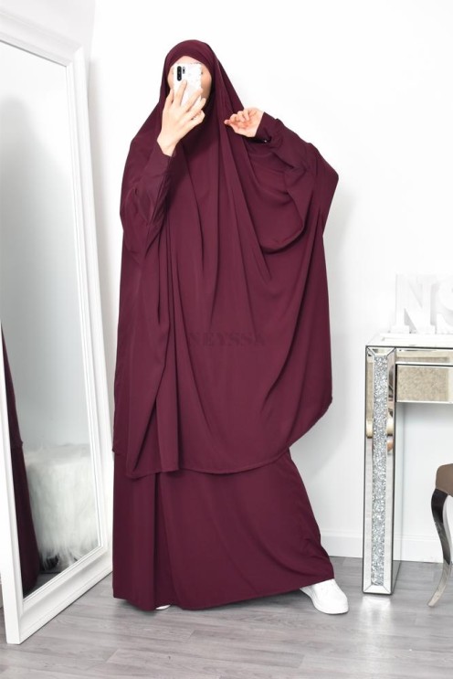 jilbab 2 pieces en wool peach haut de gamme et pas cher