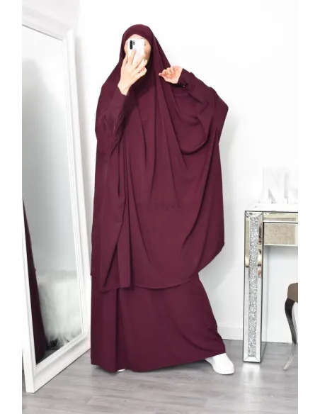 jilbab 2 pieces en wool peach haut de gamme et pas cher